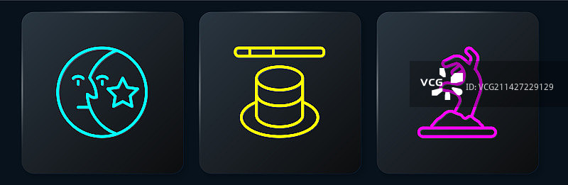 月亮、星星、僵尸手与魔法帽合集图片素材