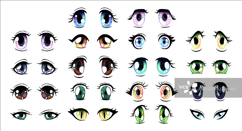 可爱的明亮眼睛颜色组合图片素材