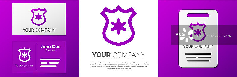 警徽标志图标，白色背景图片素材