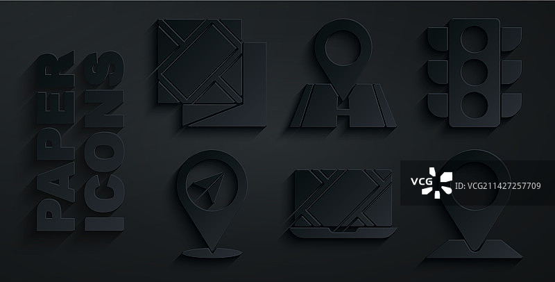 城市地图导航红绿灯位置图标图片素材