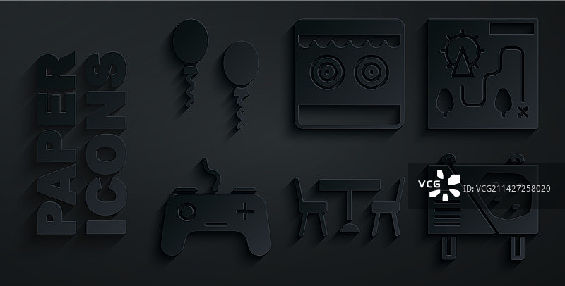 野餐桌椅游乐园地图图标图片素材