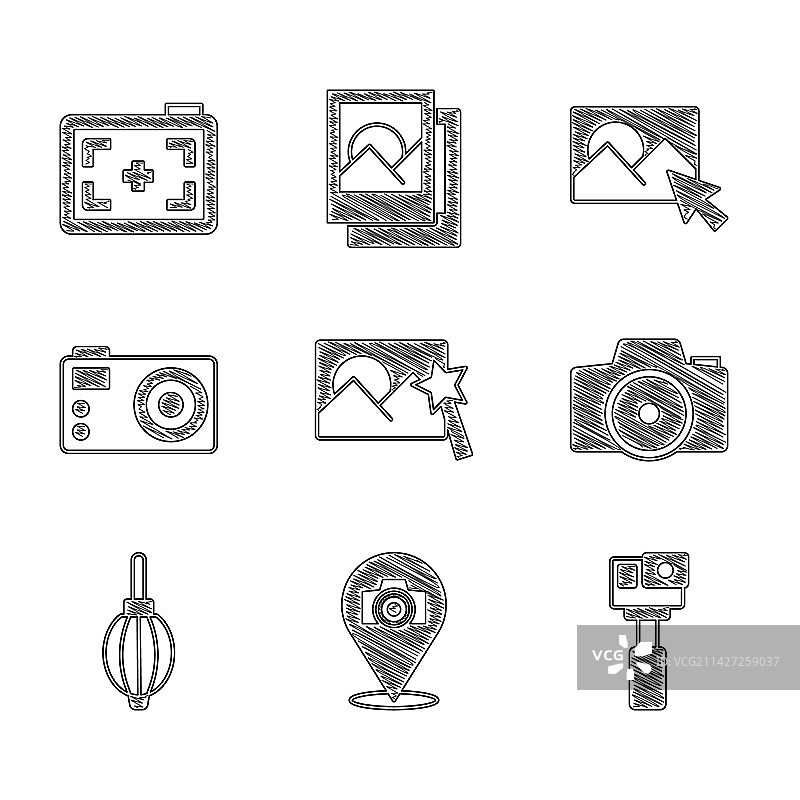 照片修饰套装：相机、气吹等图片素材