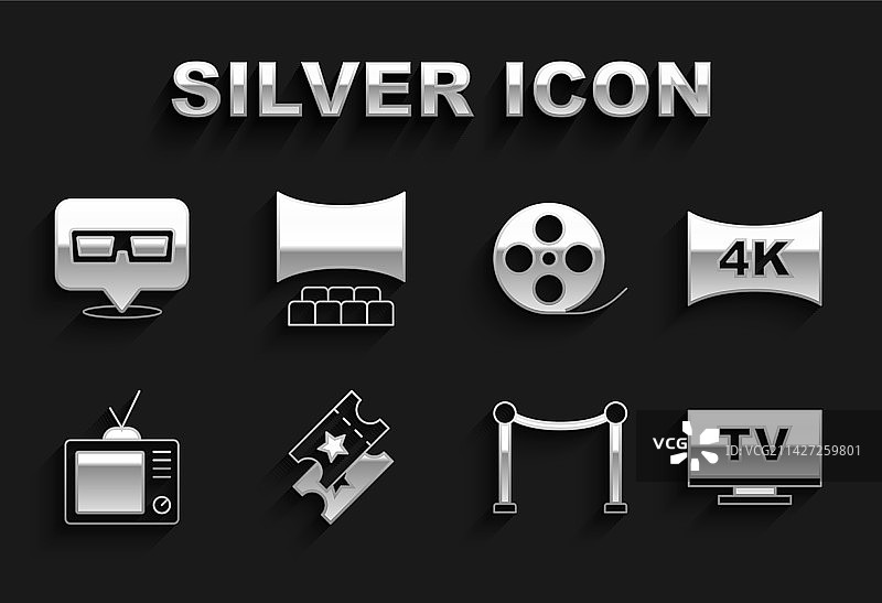 电影票屏幕电视与4K智能电视素材图片素材