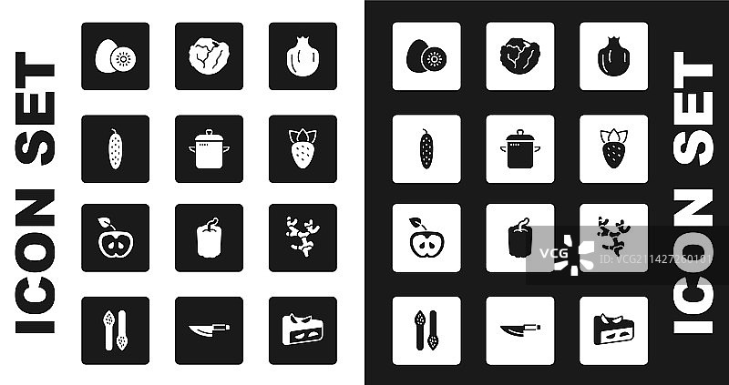 石榴、锅、黄瓜、猕猴桃素材图片素材