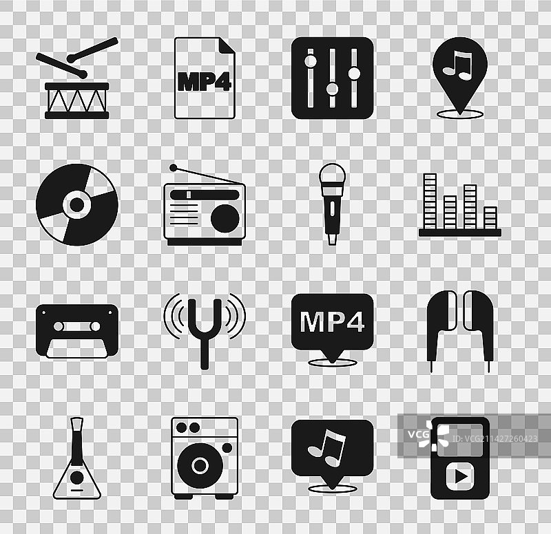 音乐播放器无线耳机均衡器音效图片素材