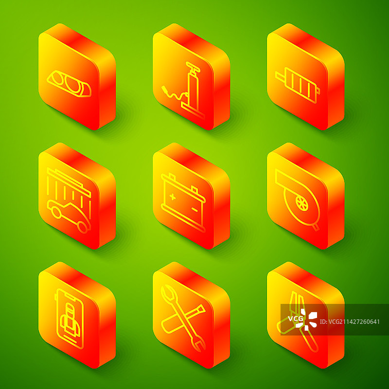 汽车前大灯、气泵和消声器图片素材