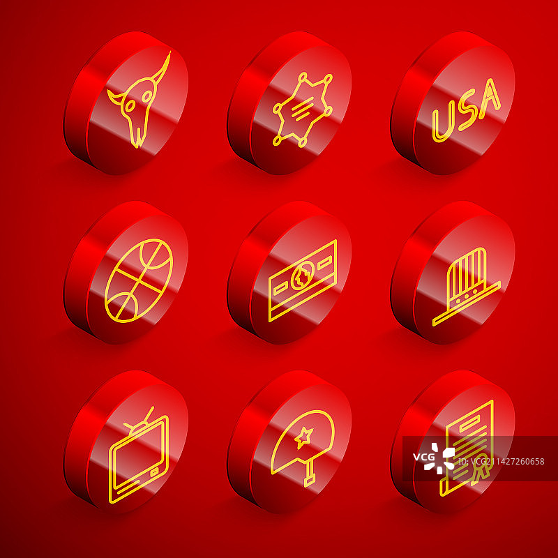 水牛头骨六角星线条素材图片素材