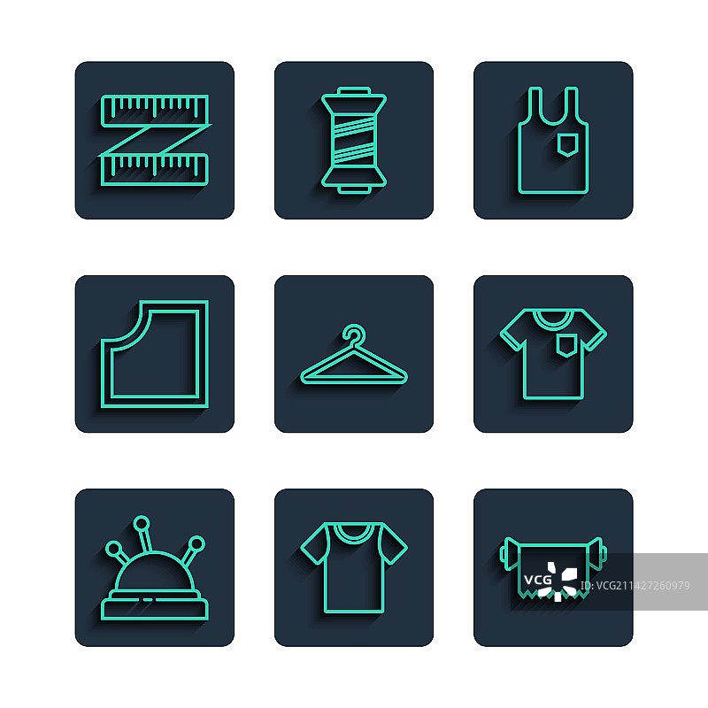 针床针T恤纺织品套装图片素材