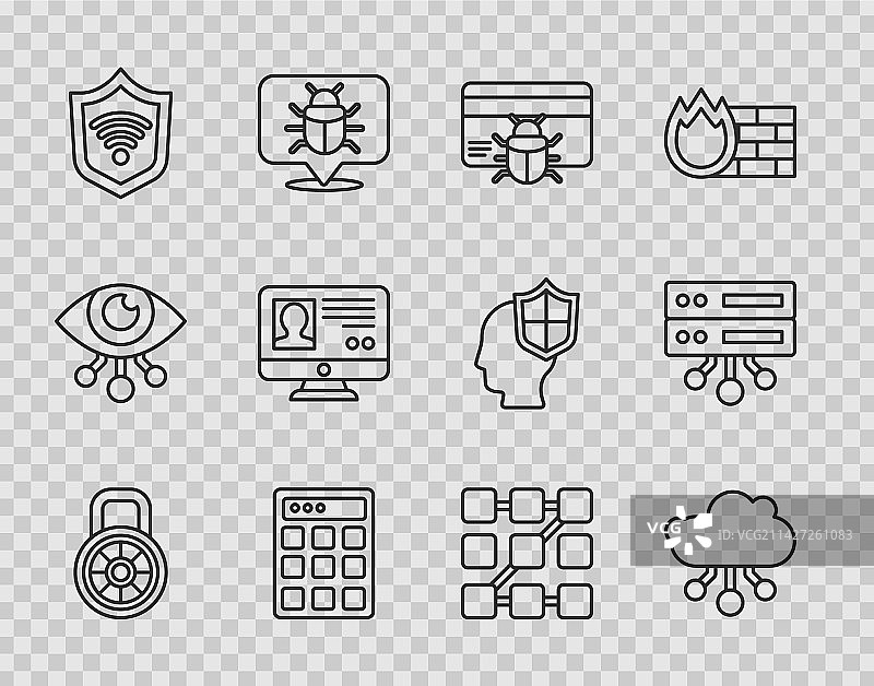 安全线：密码锁和系统漏洞图片素材