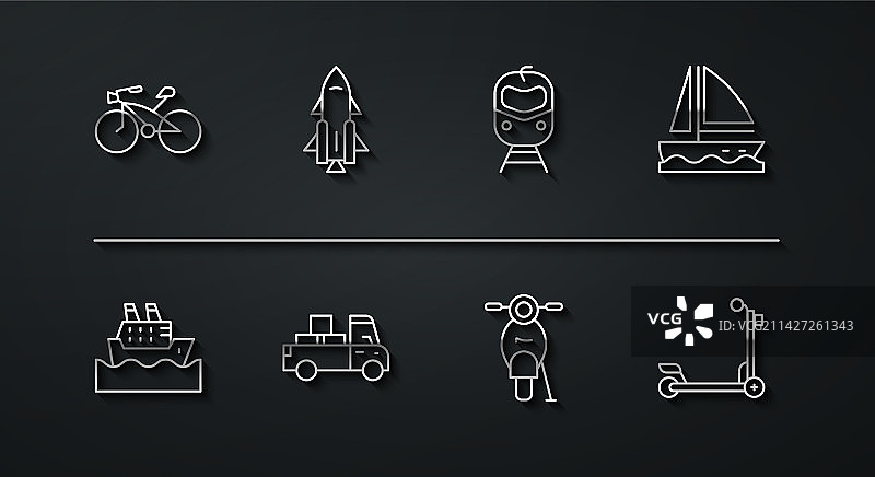 自行车、邮轮、游艇和帆船图片素材