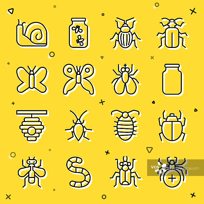 叶螨玻璃罐金龟子套装图片素材