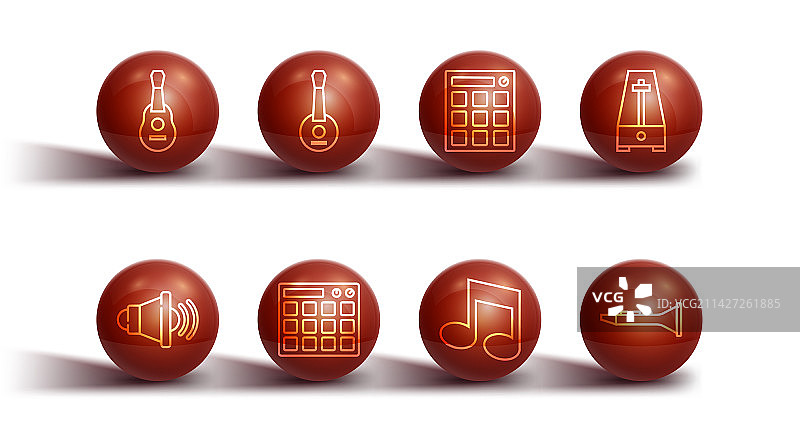 吉他，扬声器，音量和节拍器图片素材