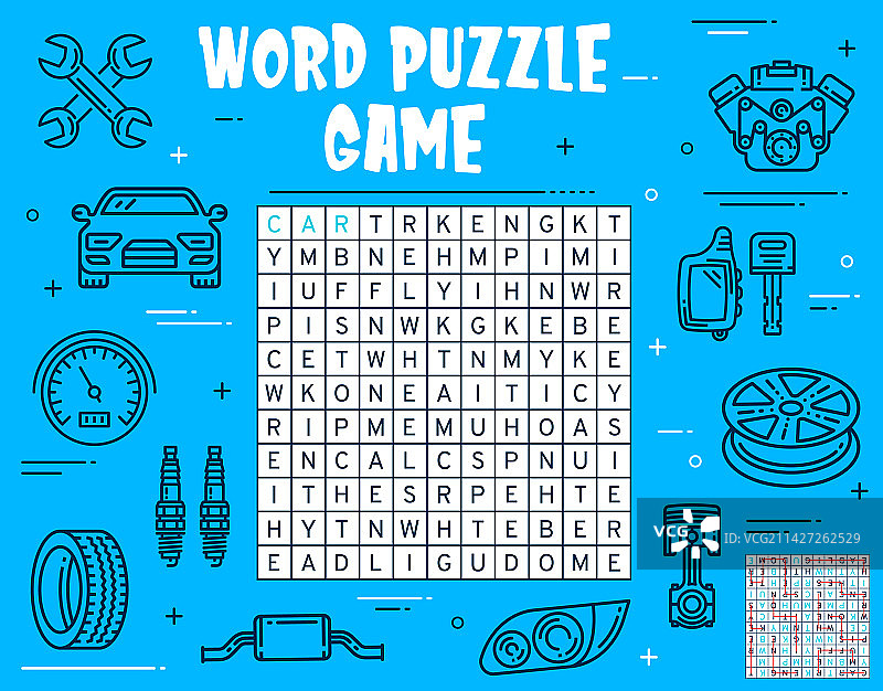 汽车备件搜索拼图游戏图片素材