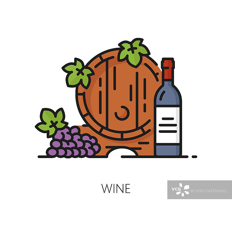 阿根廷葡萄酒瓶、木桶和葡萄图片素材