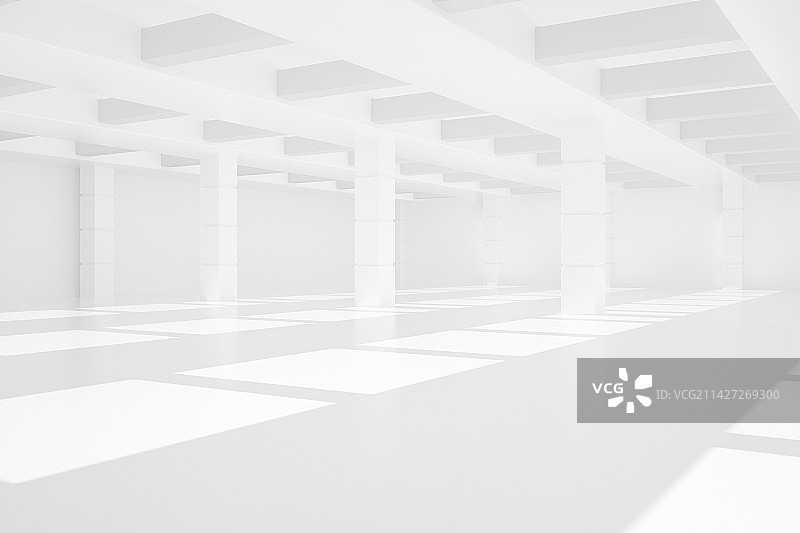 3D渲染简约白色室内人造空间背景图片素材