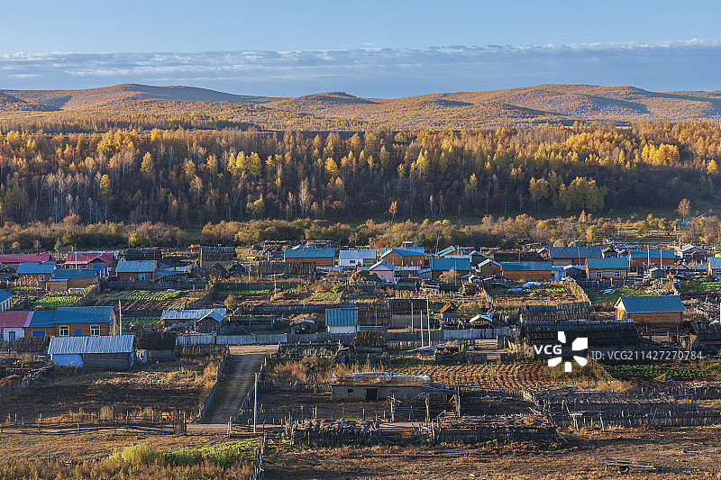 室韦小镇清晨静悄悄-——额尔古纳市图片素材