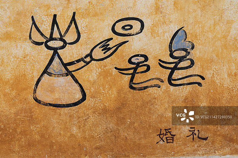 云南丽江东巴象形文字图片素材