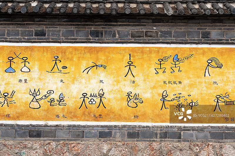 云南丽江东巴象形文字图片素材