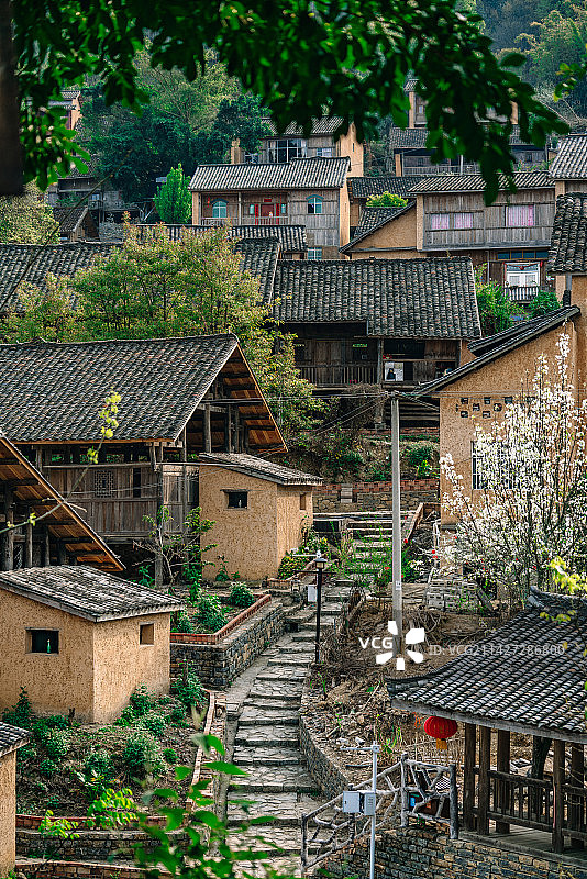 2023年3月13日，贵州省黔西南布依族苗族自治州册亨县丫他镇板万村，“最后的布依家园”古村落。图片素材