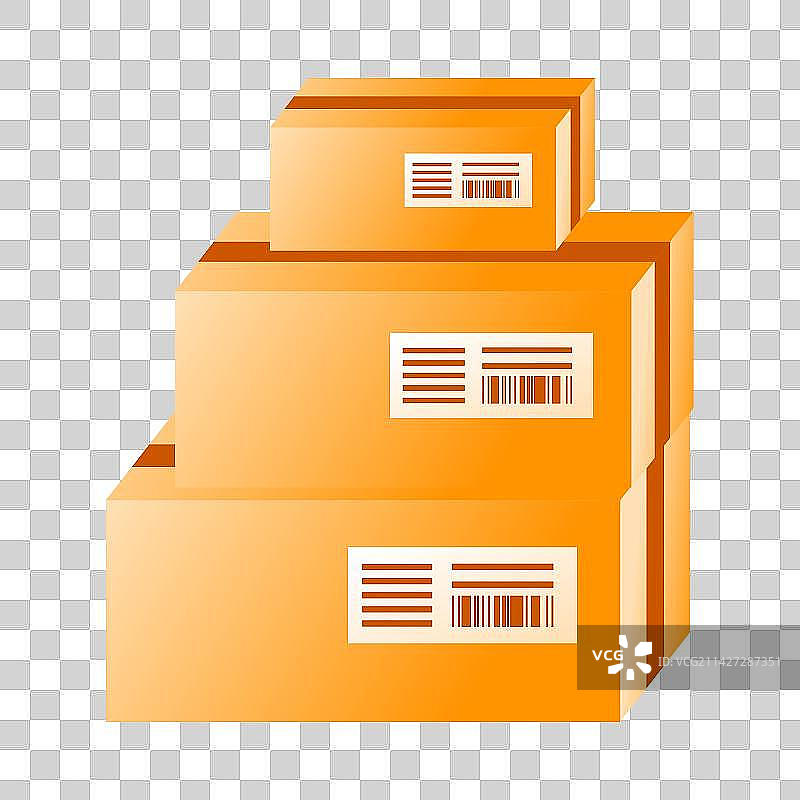 堆在一起的几个快递盒图片素材