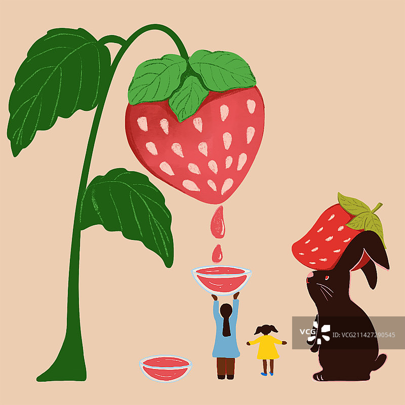 童话故事 一起去找草莓汁图片素材