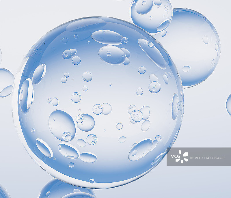 3D渲染的球体和水滴图片素材