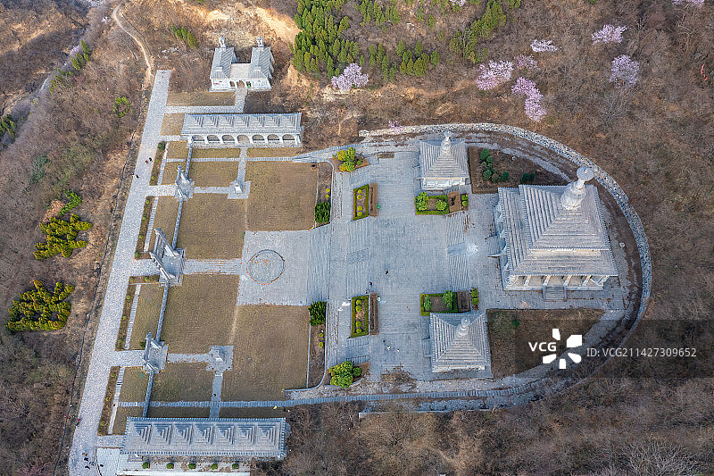 郑州巩义青龙山慈云寺建筑风光图片素材