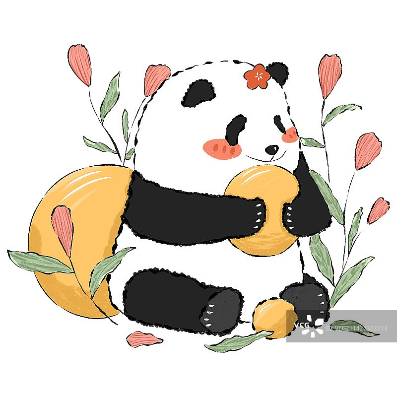 可爱熊猫插画图片素材