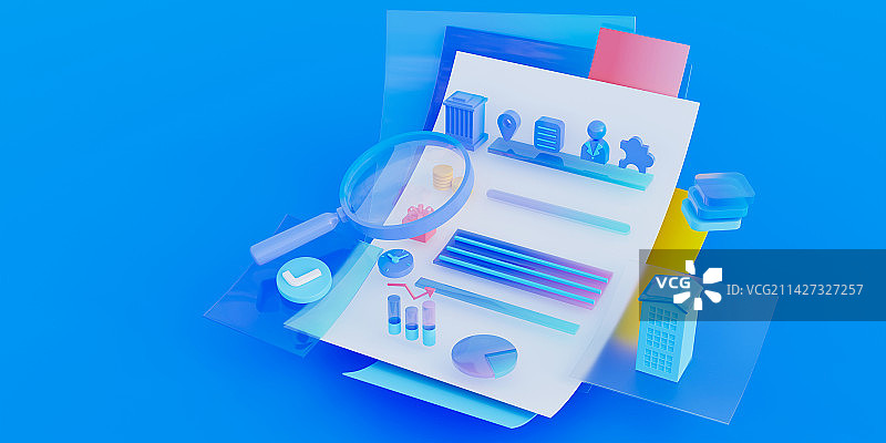 3D找工作招聘应聘创意简历图片素材