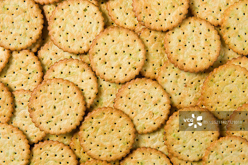 薄脆香葱饼干特写图片素材