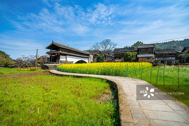 湖南通道平坦侗寨乡村美丽风光图片素材