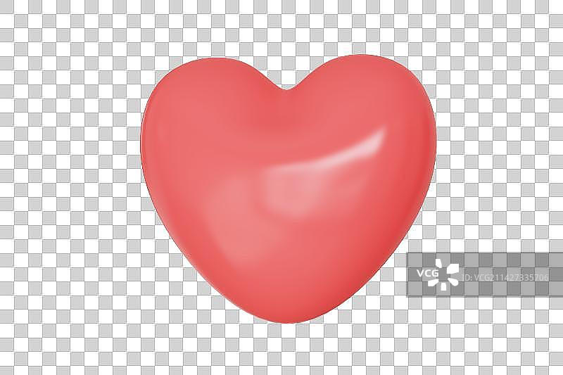 红色爱心三维插画图片素材