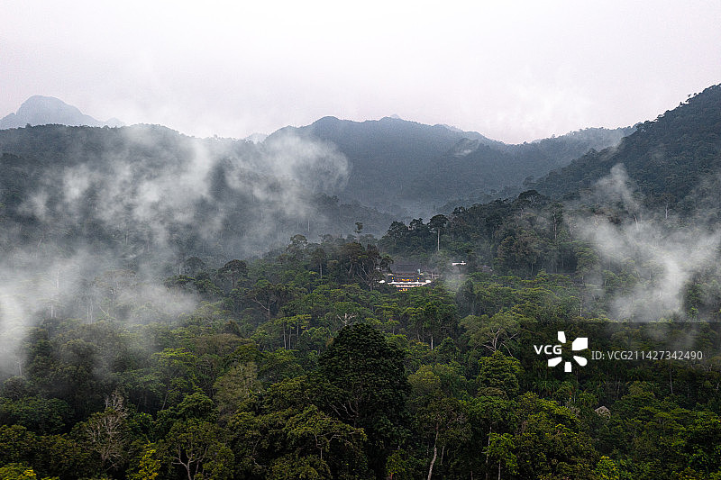 兰卡威的热带雨林山云图片素材