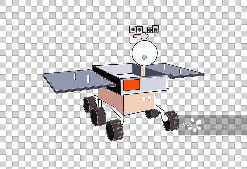 玉兔号月球车矢量插画元素，中国航天日图片素材