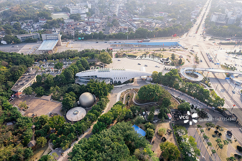 自贡恐龙博物馆航拍图片素材