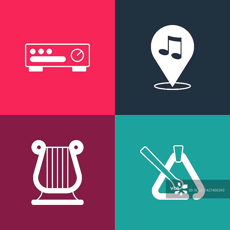 波普艺术三角乐器图片素材