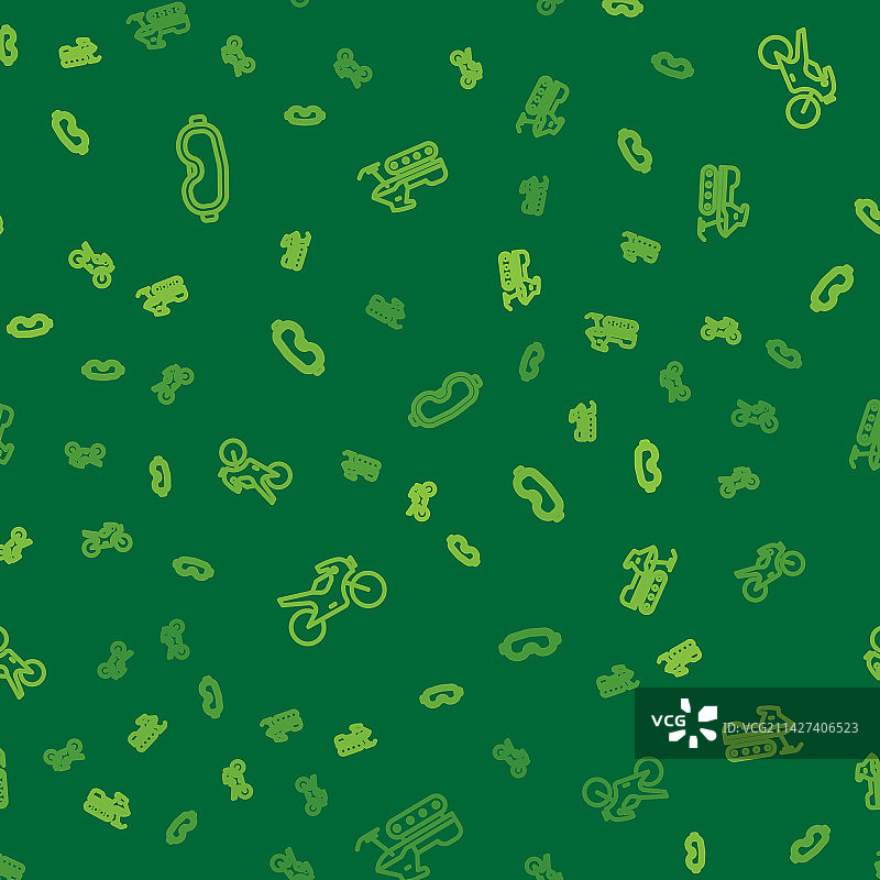 滑雪镜、摩托车和雪地摩托车线条图标图片素材