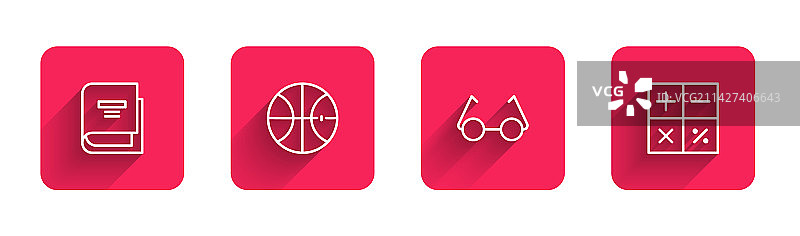 关于篮球和眼镜的书籍线条设计图片素材