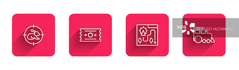 十字准星券猎兔线条图片素材