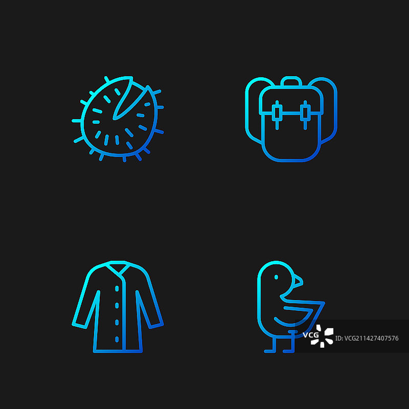 小鸡、雨衣、栗子线条设计图片素材