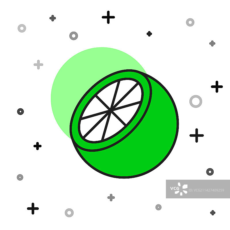 填充描边橙子白色背景图标图片素材