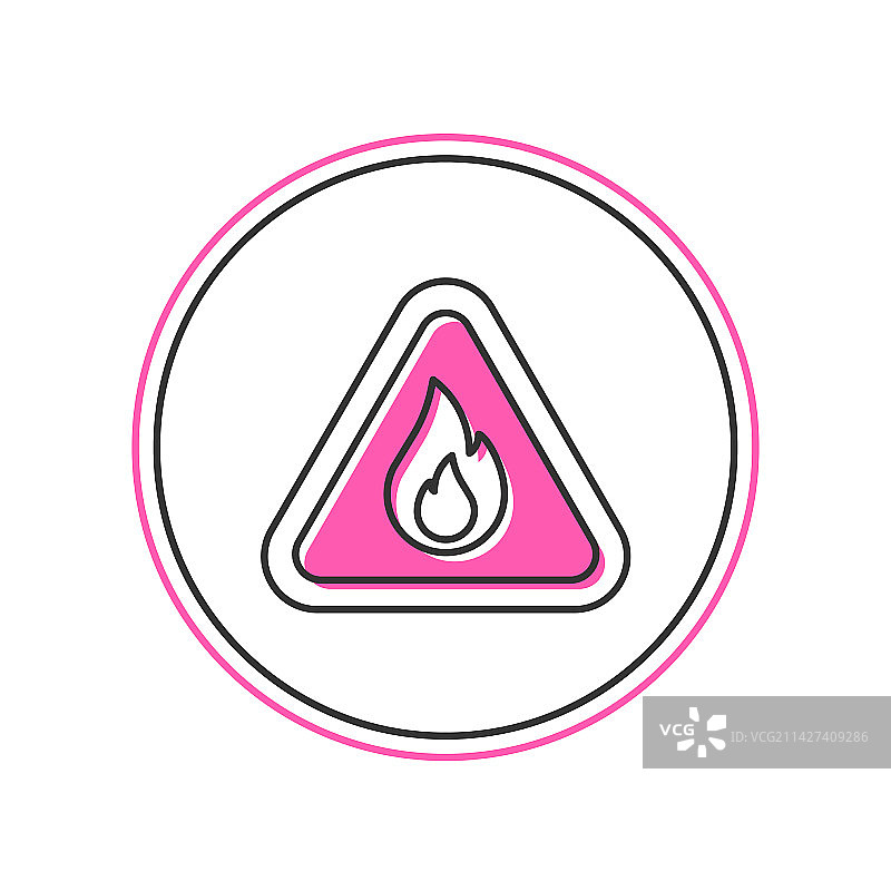 三角形火焰轮廓图标图片素材