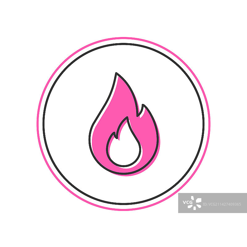 白色背景上的火焰轮廓图标图片素材
