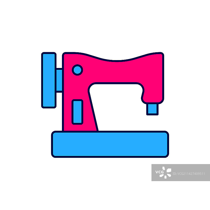 孤立的缝纫机图标填充轮廓图片素材