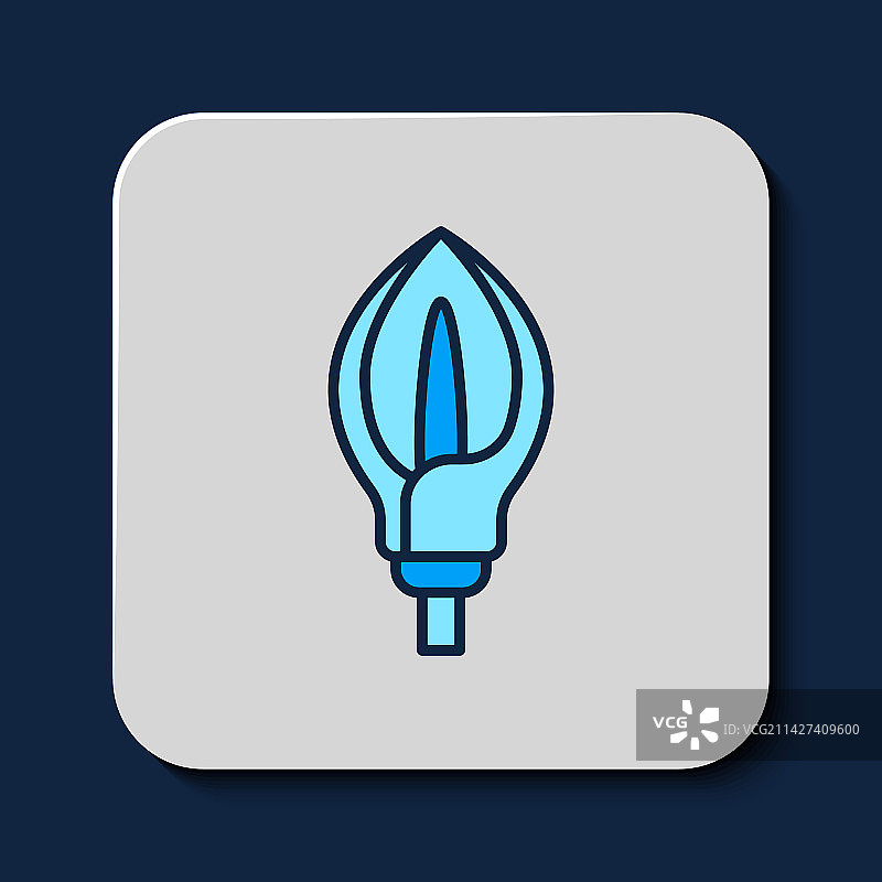 百合花轮廓图标图片素材