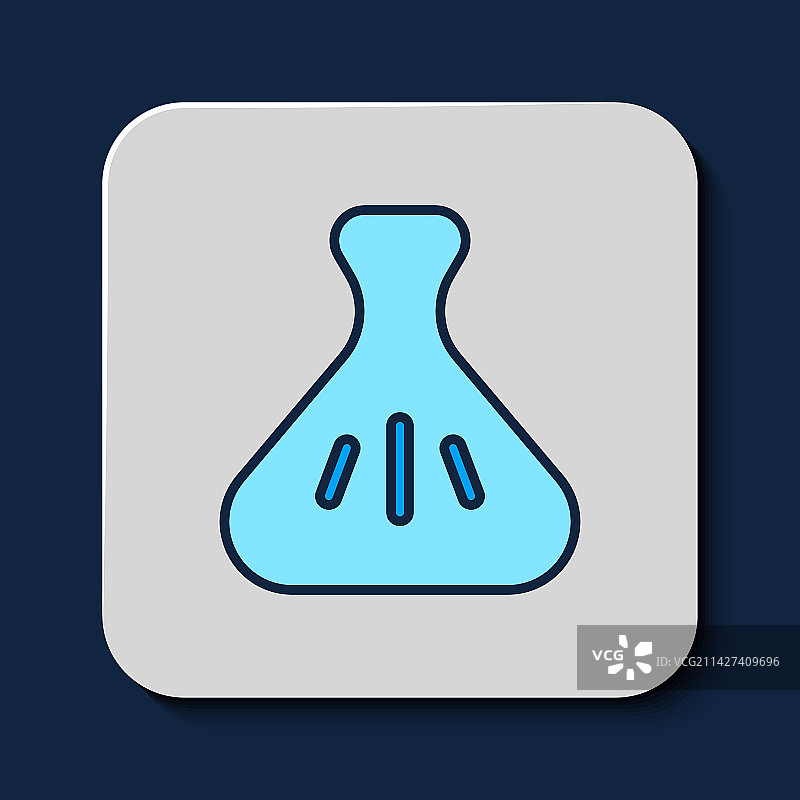 蓝色背景上的饺子轮廓图标图片素材