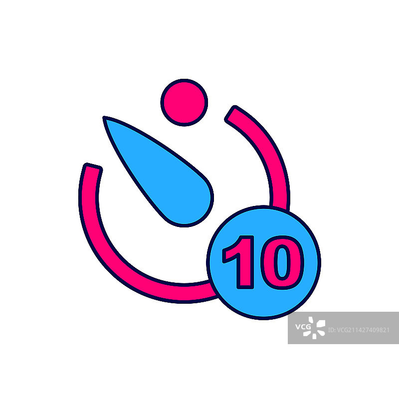 白色背景填充描边相机定时器图标图片素材