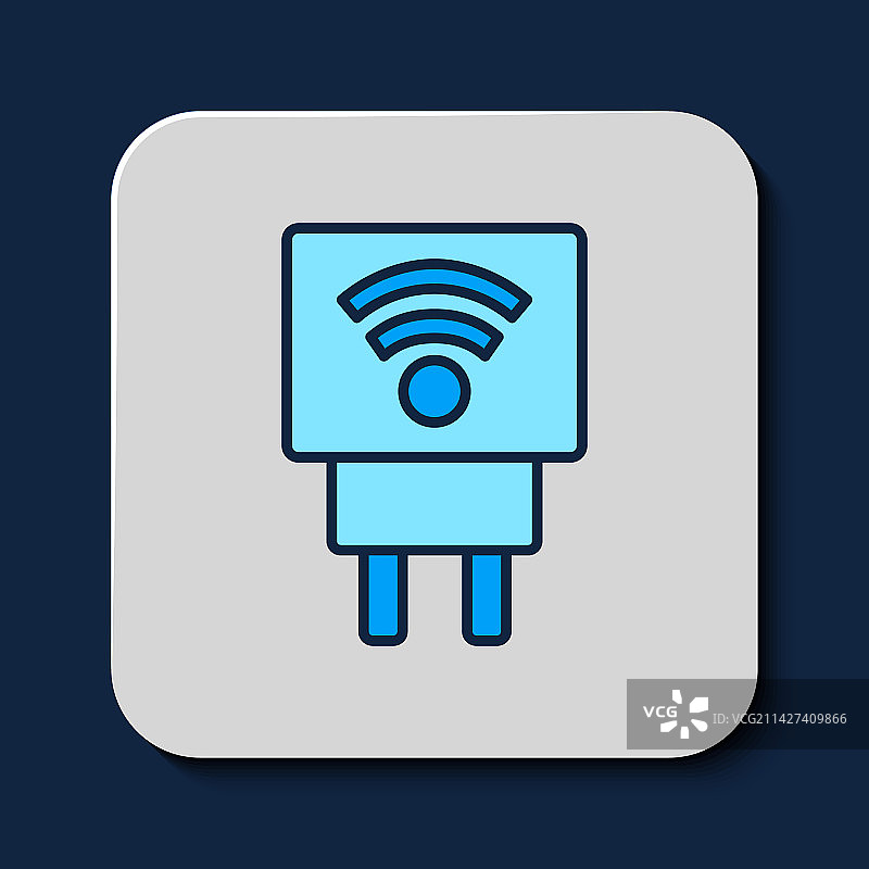 智能插座系统轮廓图标图片素材