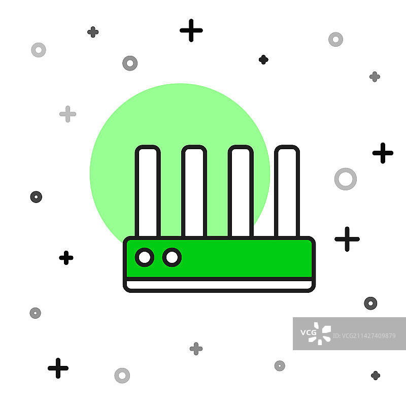 填充描边路由器Wi-Fi信号图标图片素材