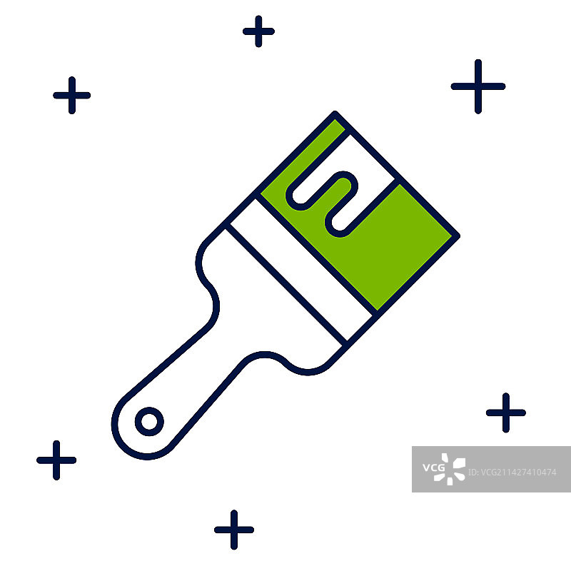 白色背景上的填充轮廓画笔图标图片素材